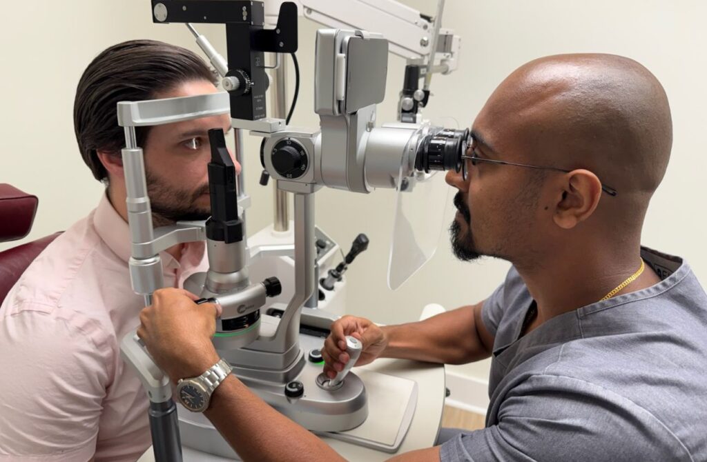 Eye exam at Ardmore Eye & Optical, Ardmore PA